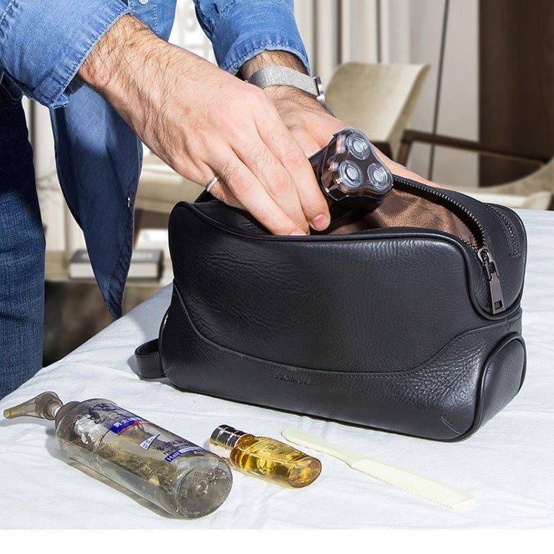 Bolsa A Tiracolo Couro Genuíno Para Homem