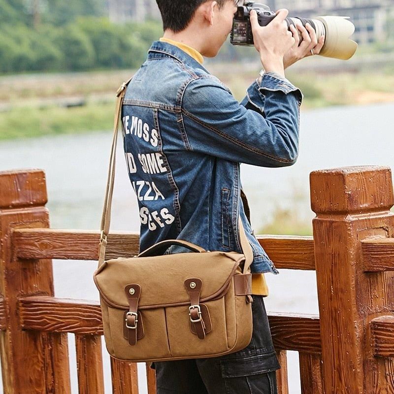 Bolsa Câmara Lona Casual Vintage Para Dslr