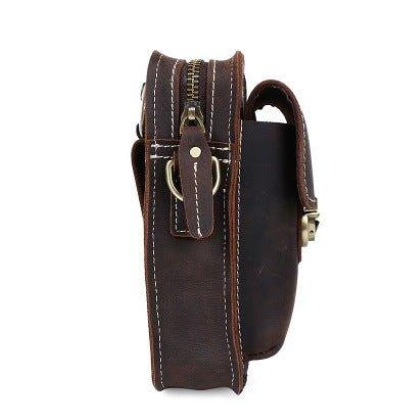 Bolsa Cintura Masculina Retro Couro Genuíno