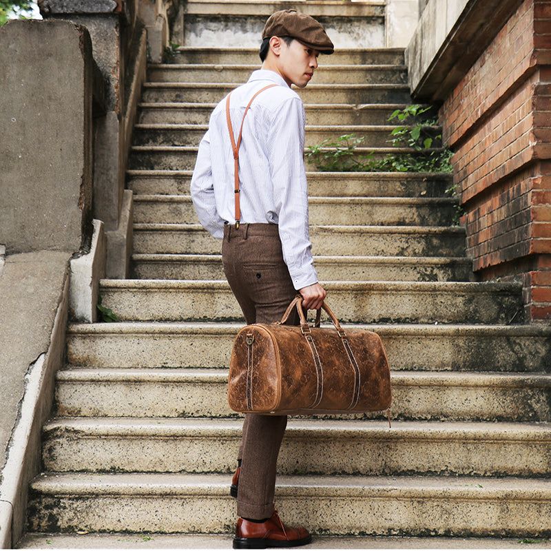 Bolsa Couro Grão Integral Em Relevo Para Homem