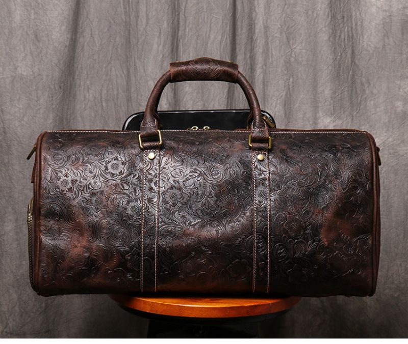 Bolsa Couro Grão Integral Em Relevo Para Homem