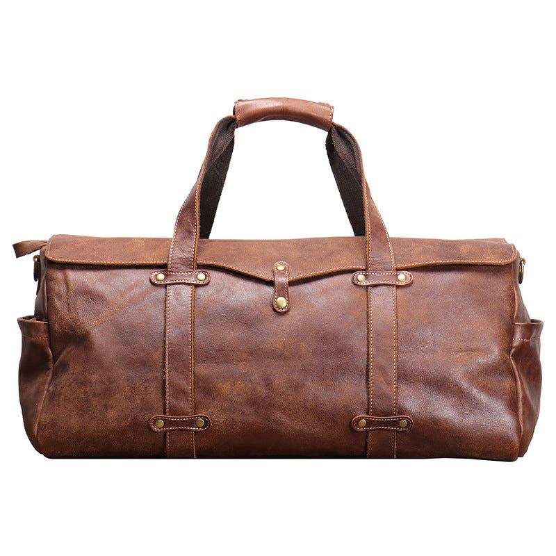 Bolsa Couro Vintage Para Homem Em Pele Weekender