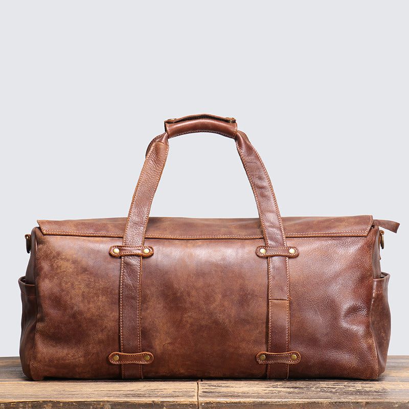 Bolsa Couro Vintage Para Homem Em Pele Weekender