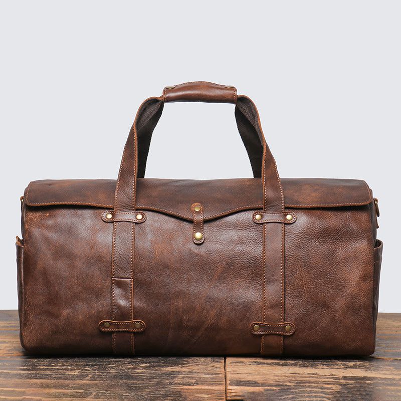 Bolsa Couro Vintage Para Homem Em Pele Weekender