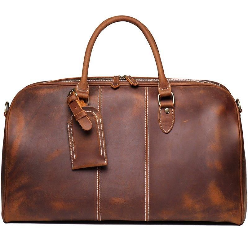 Bolsa Grande Homem Em Couro Vintage Multicolorida