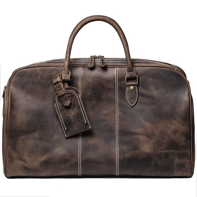 Bolsa Grande Homem Em Couro Vintage Multicolorida