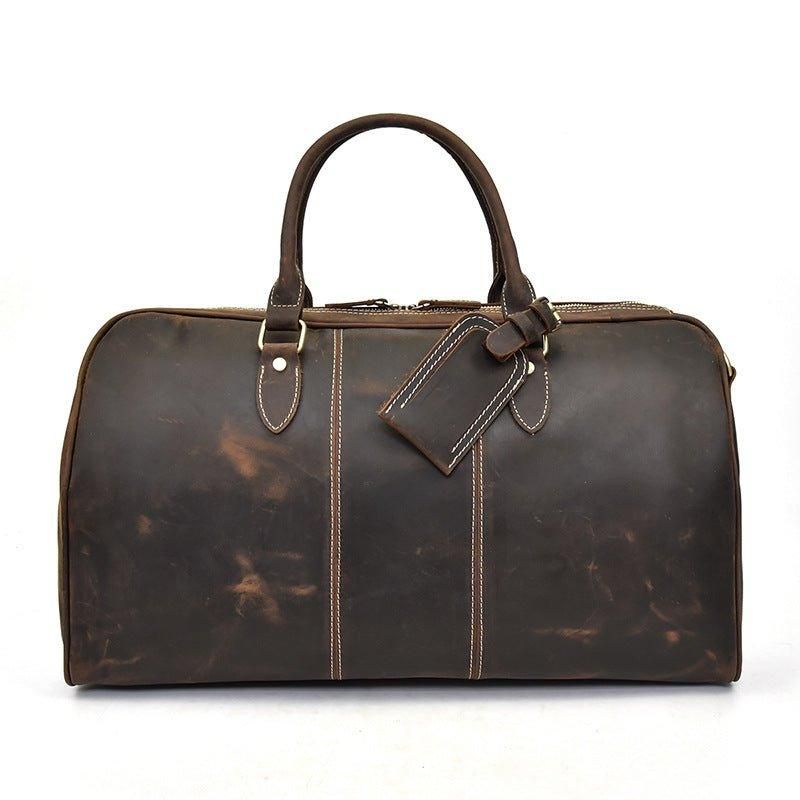 Bolsa Grande Homem Em Couro Vintage Multicolorida