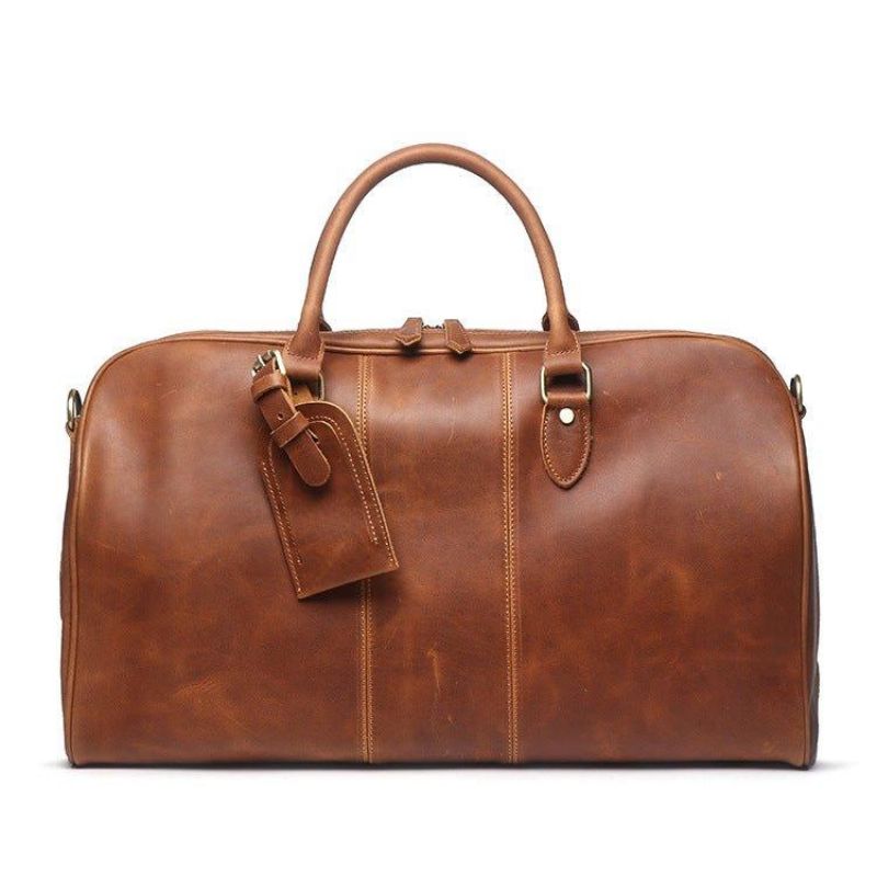 Bolsa Grande Homem Em Couro Vintage Multicolorida