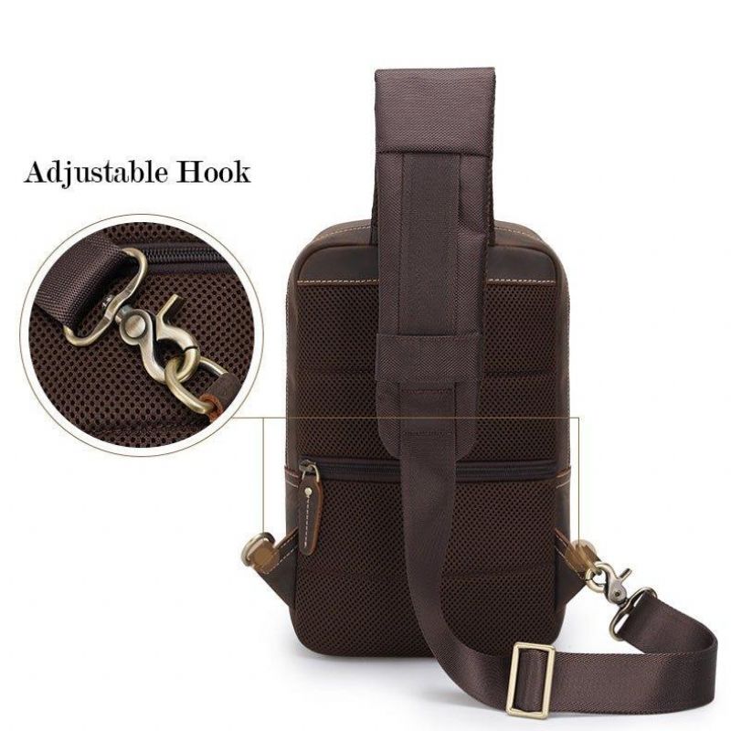 Bolsa Homem Couro Crossbody No Peito