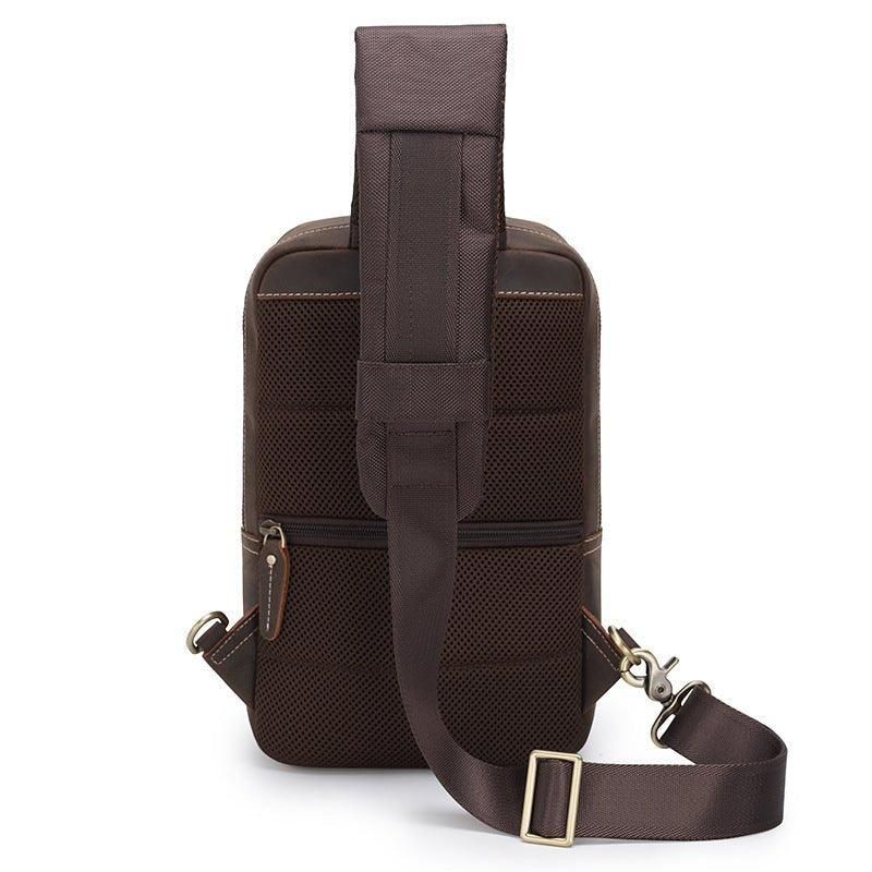 Bolsa Homem Couro Crossbody No Peito