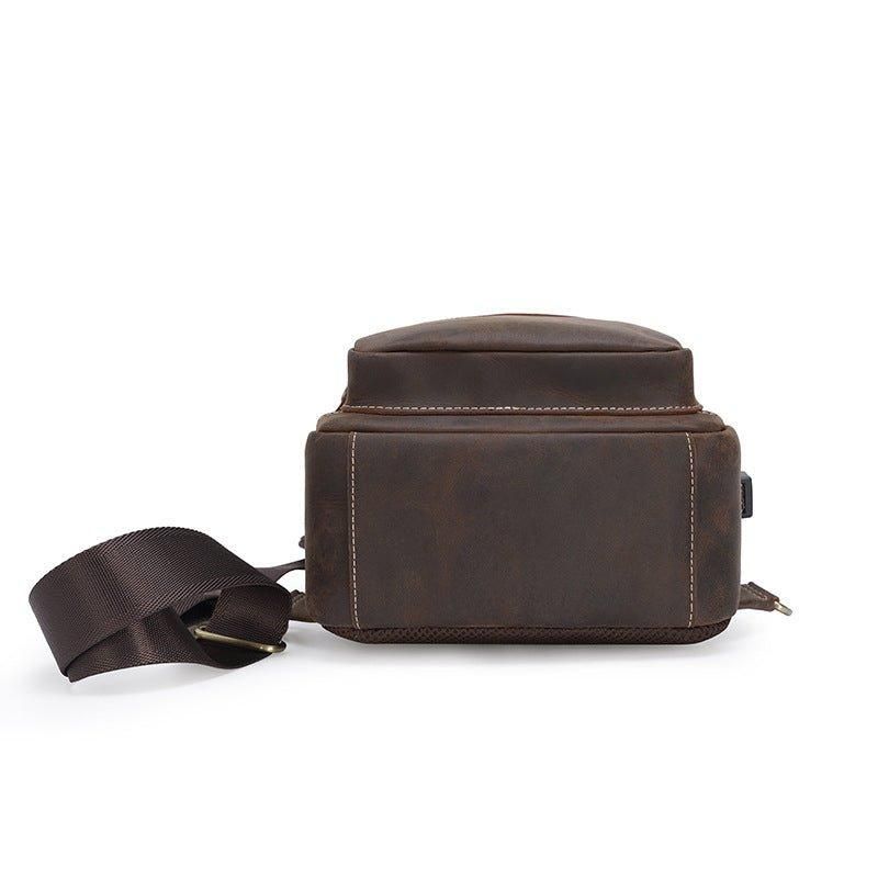 Bolsa Homem Couro Crossbody No Peito