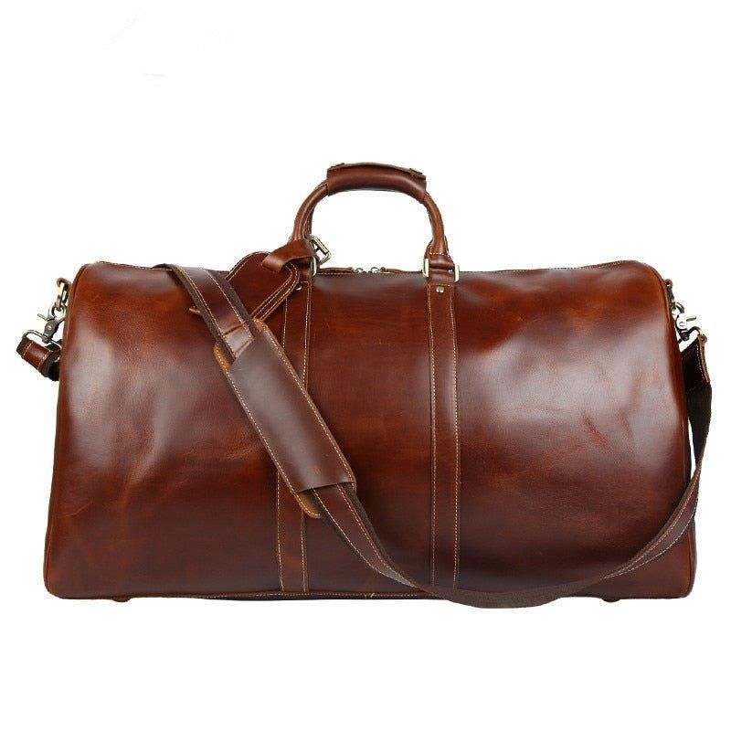 Bolsa Homem Em Pele Duffle Weekender Vintage