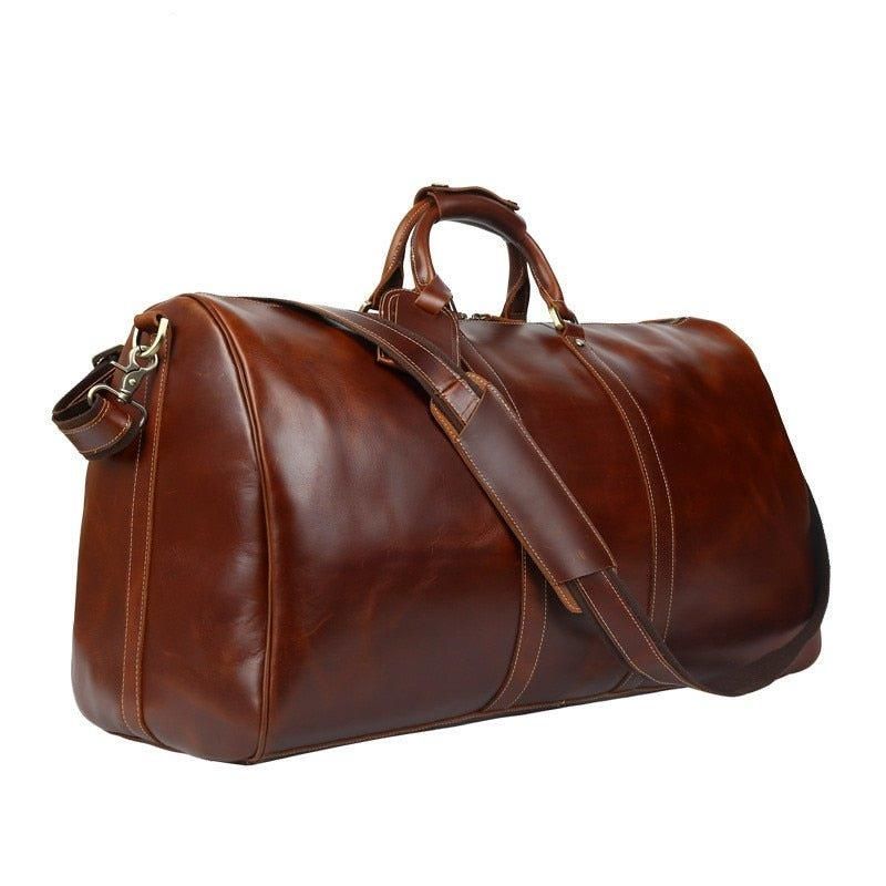 Bolsa Homem Em Pele Duffle Weekender Vintage