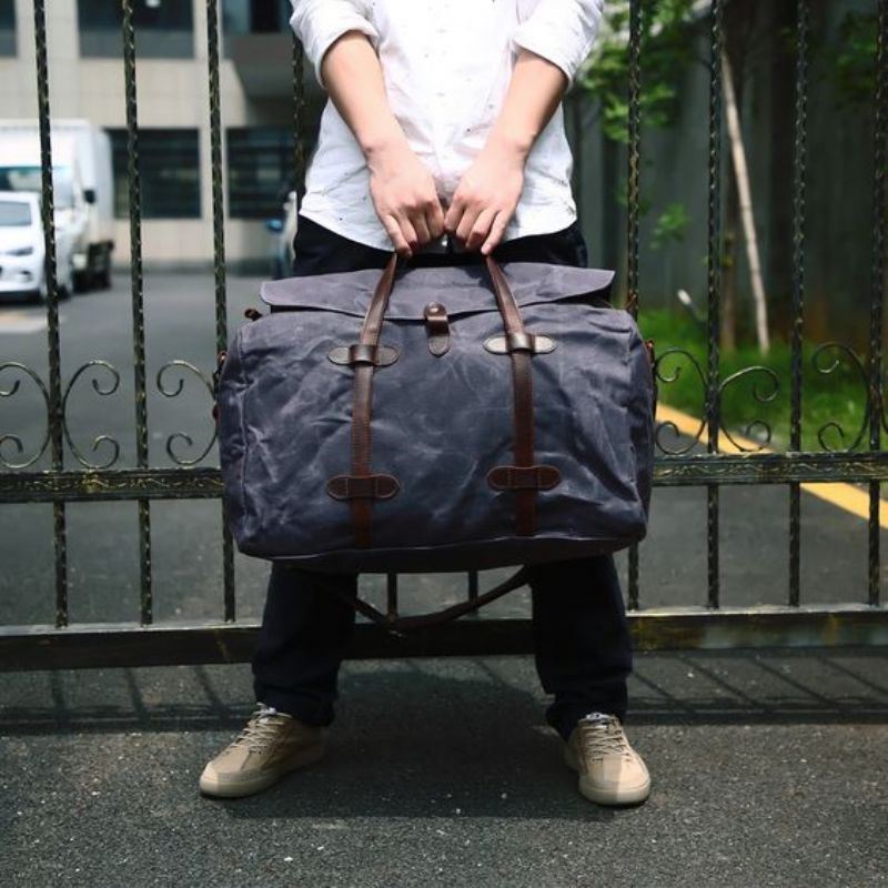 Bolsa Lona Encerada Impermeável Para Viagens