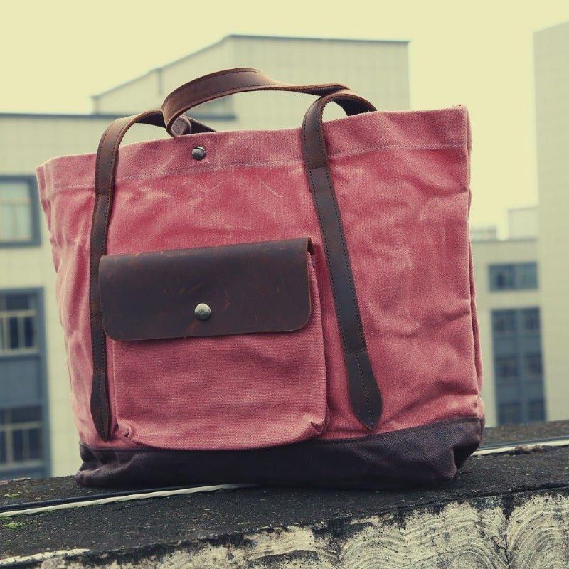 Bolsa Lona Vintage Com Bolso