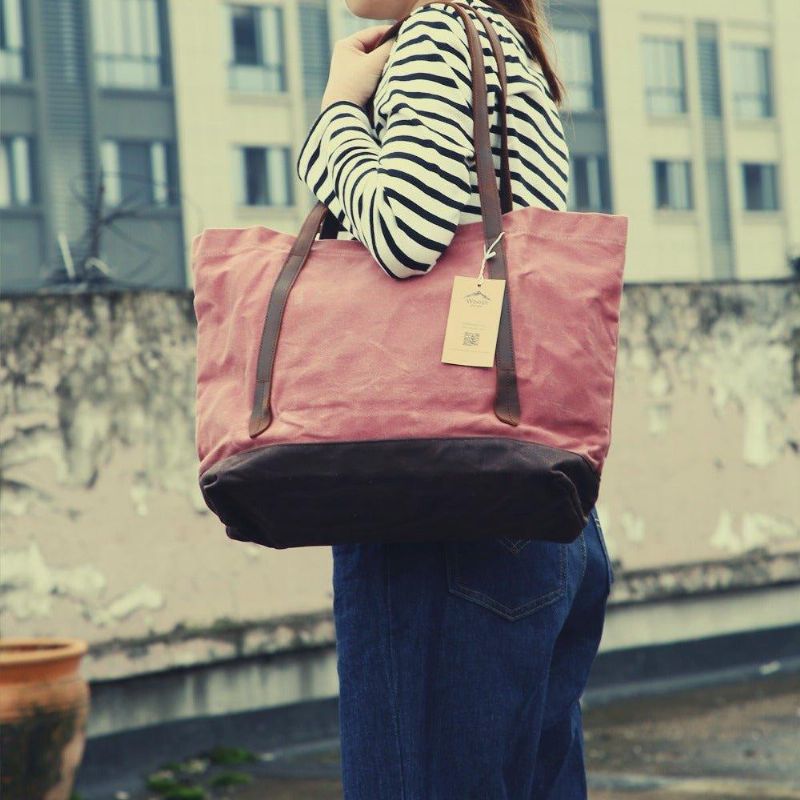 Bolsa Lona Vintage Com Bolso