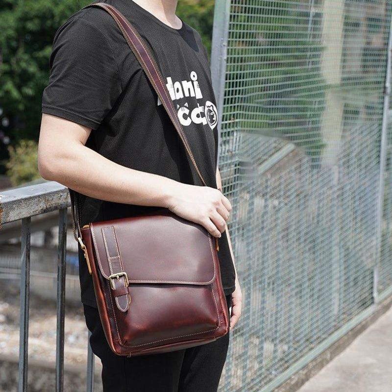 Bolsa Masculina Ombro Vintage Couro Genuíno