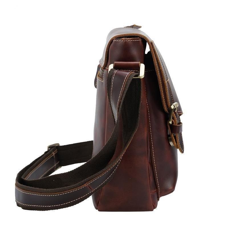 Bolsa Masculina Ombro Vintage Couro Genuíno