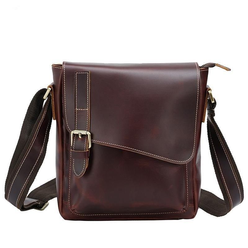 Bolsa Masculina Ombro Vintage Couro Genuíno