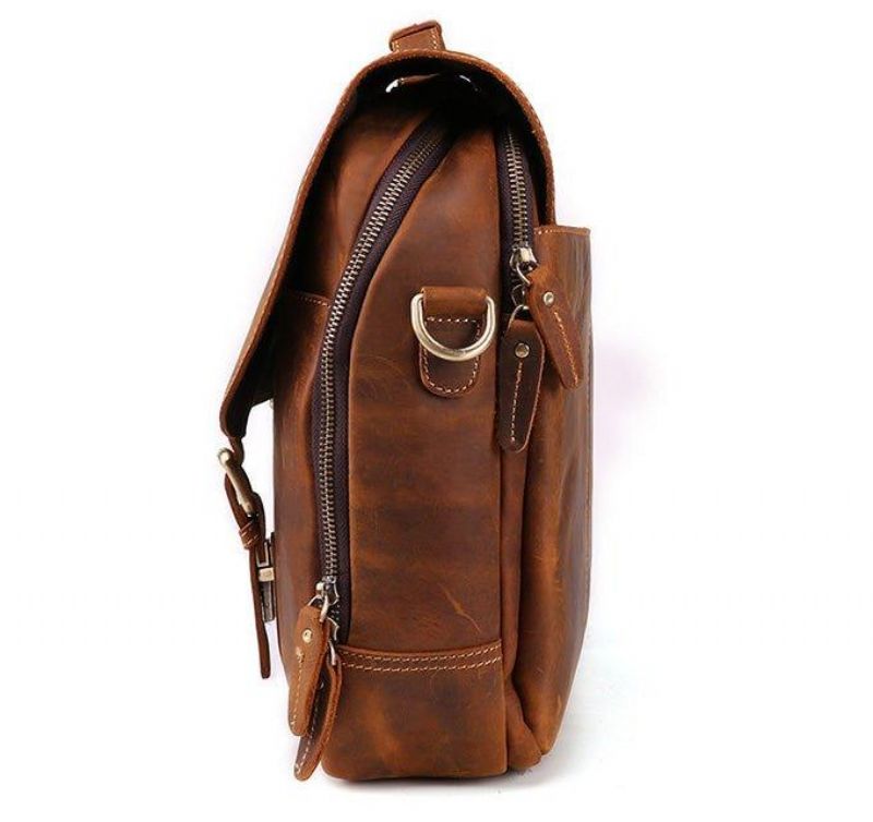 Bolsa Mensageiro Couro Para Homem Portátil