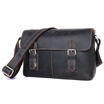 Bolsa Mensageiro Couro Vintage Crossbody Para Homem