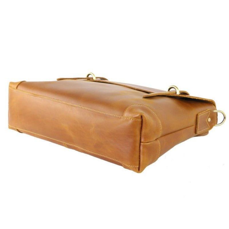 Bolsa Mensageiro Couro Vintage Para Homem Portátil 14 Polegadas