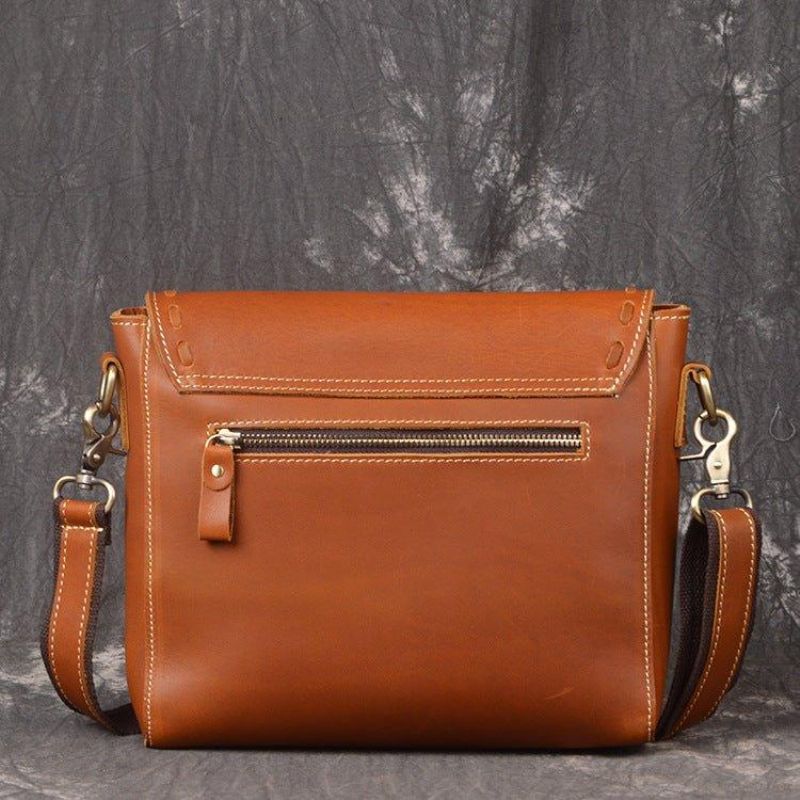 Bolsa Mensageiro Crossbody Feminina Em Pele Feita À Mão