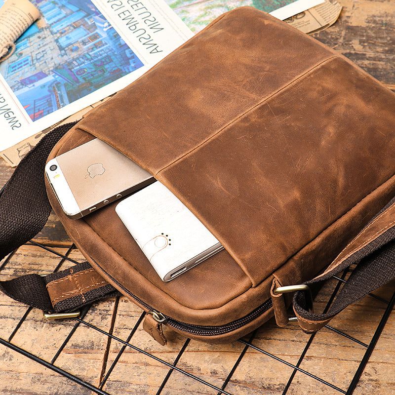 Bolsa Mensageiro Homem Em Pele Para Ipad Grande