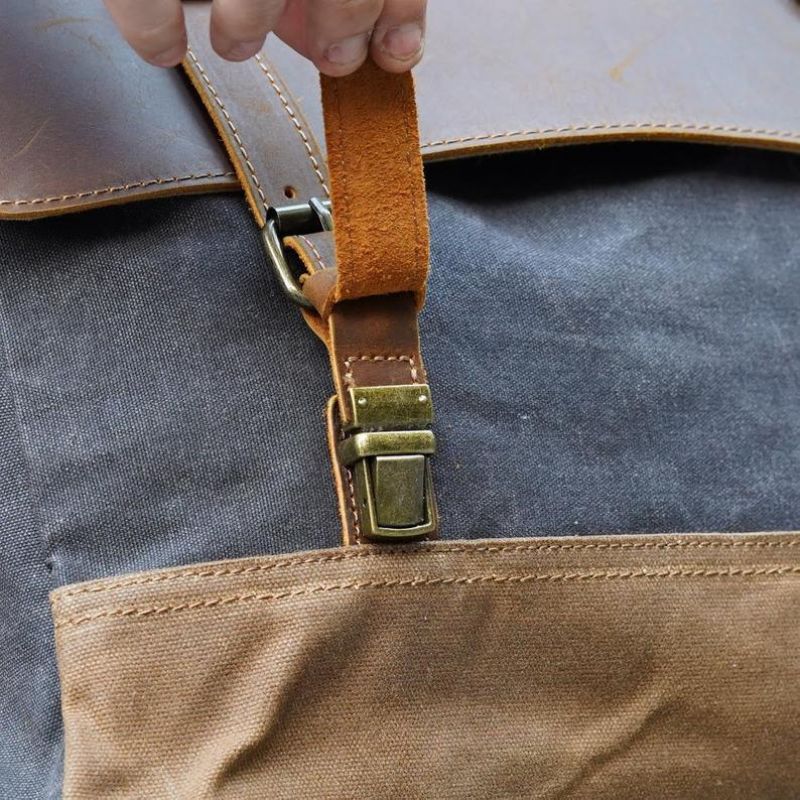 Bolsa Mensageiro Lona Encerada Para Homem Portátil