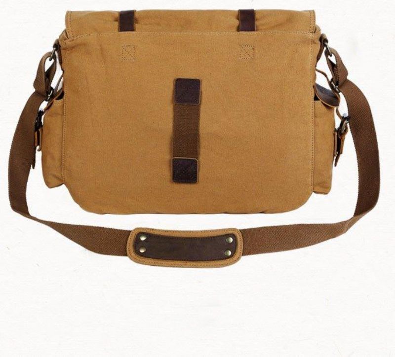 Bolsa Mensageiro Lona Encerada Para Portátil Masculino