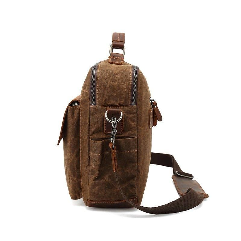 Bolsa Mensageiro Masculina Lona Vintage Para Negócios Portátil