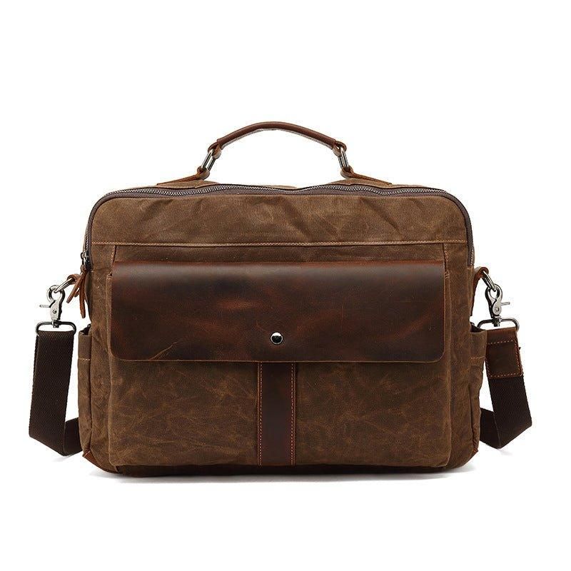 Bolsa Mensageiro Masculina Lona Vintage Para Negócios Portátil