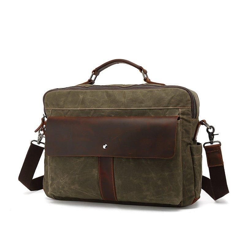 Bolsa Mensageiro Masculina Lona Vintage Para Negócios Portátil