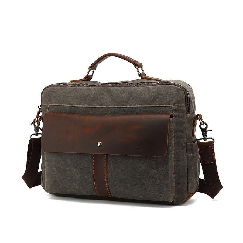 Bolsa Mensageiro Masculina Lona Vintage Para Negócios Portátil