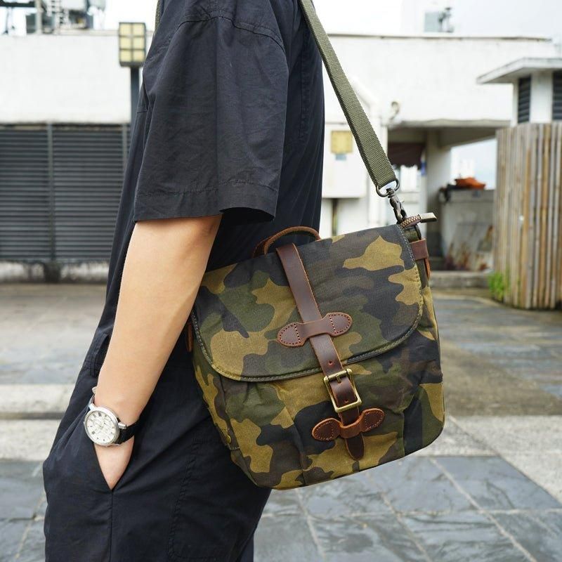 Bolsa Mensageiro Militar Lona Pequena Para Homem