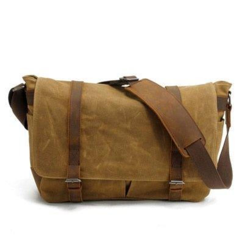 Bolsa Mensageiro Para Câmara Com Acabamento Em Pele E Lona Vintage