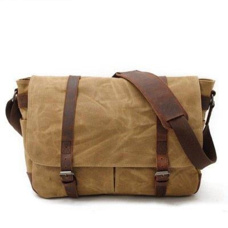 Bolsa Mensageiro Para Câmara Com Acabamento Em Pele E Lona Vintage