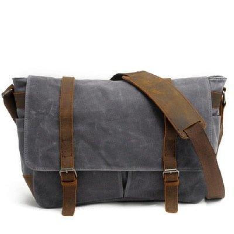 Bolsa Mensageiro Para Câmara Com Acabamento Em Pele E Lona Vintage