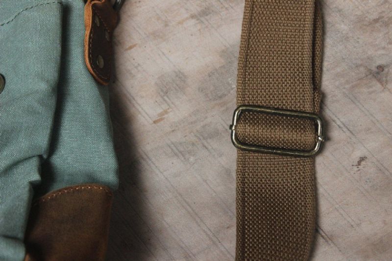 Bolsa Mensageiro Satchel Couro Lona Vintage