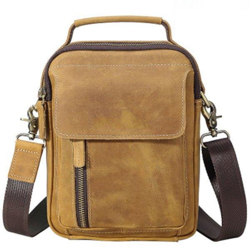 Bolsa Mensageiro Tiracolo Masculina Couro Pequena