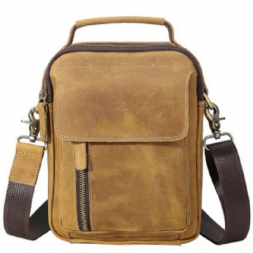 Bolsa Mensageiro Tiracolo Masculina Couro Pequena