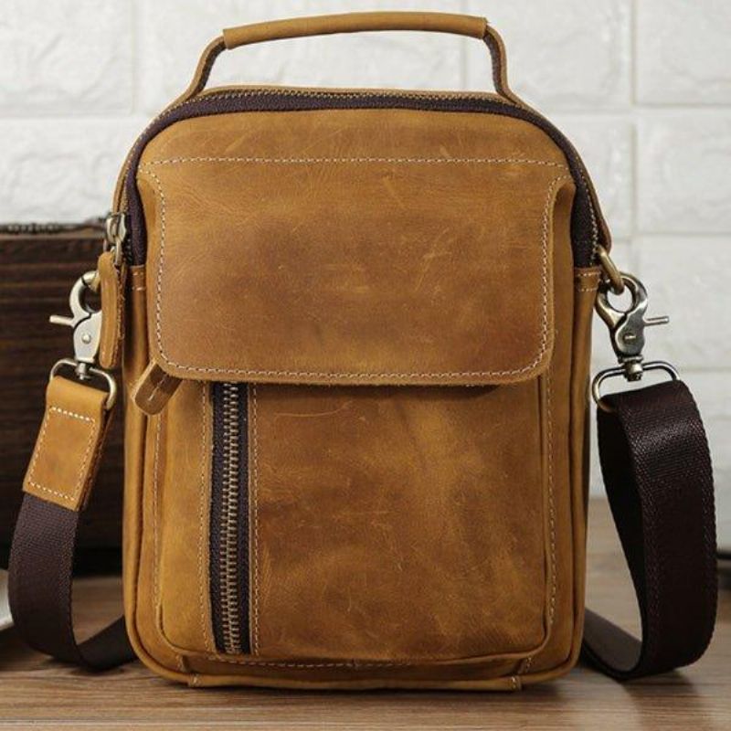 Bolsa Mensageiro Tiracolo Masculina Couro Pequena