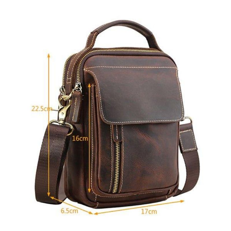 Bolsa Mensageiro Tiracolo Masculina Couro Pequena