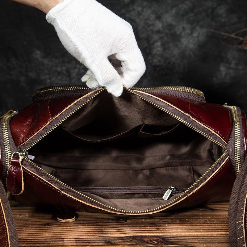 Bolsa Mensageiro Viagem Em Pele Genuína Para Homem