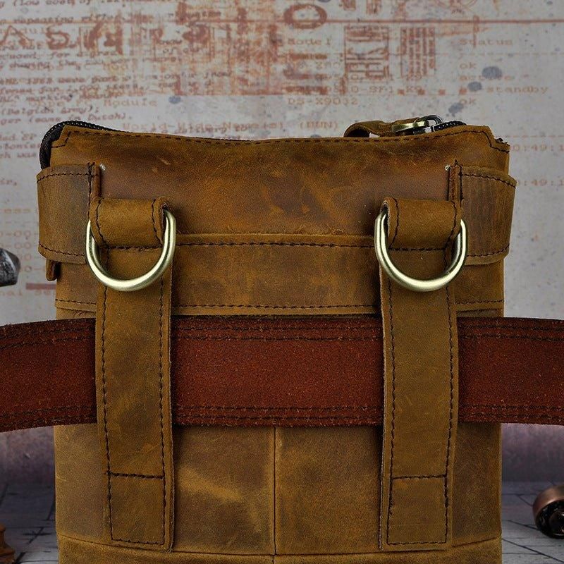 Bolsa Mensageiro Vintage Couro Genuíno 8 Polegadas Para Homem