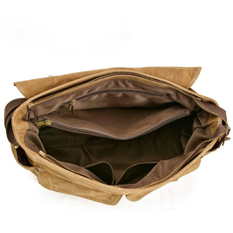 Bolsa Mensageiro Vintage Em Lona Motobags Para Homem