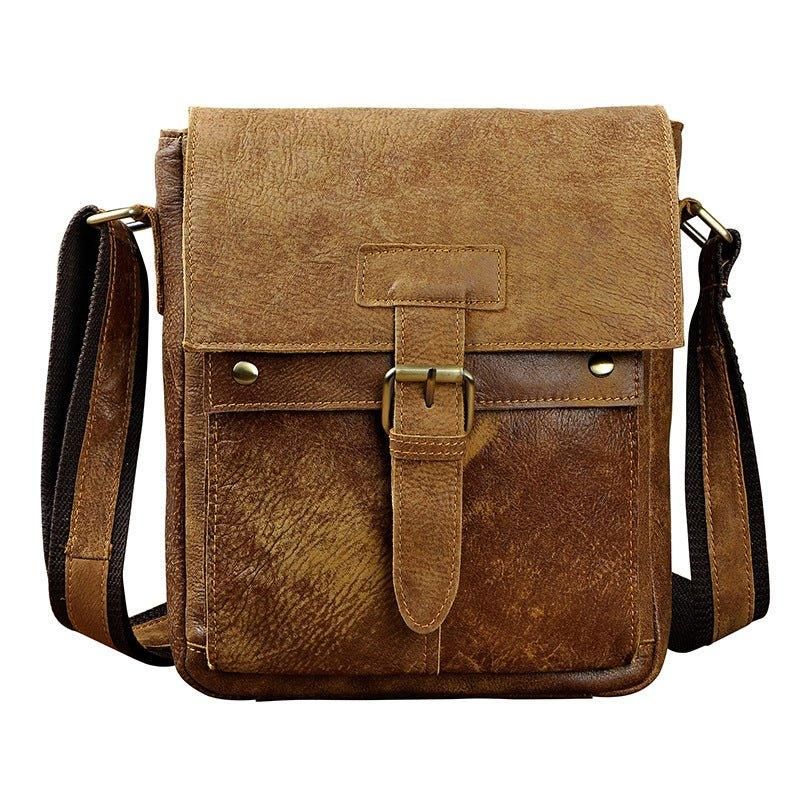 Bolsa Mensageiro Vintage Em Pele Genuína Para Homem