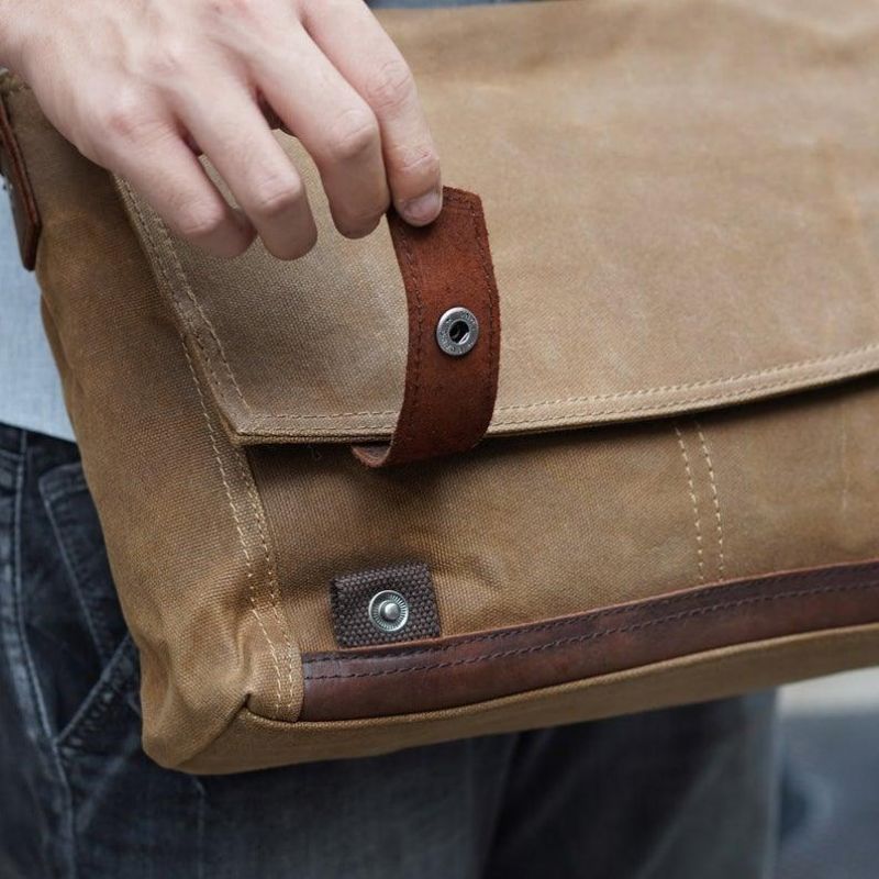 Bolsa Mensageiro Vintage Lona A Tiracolo Para Homem