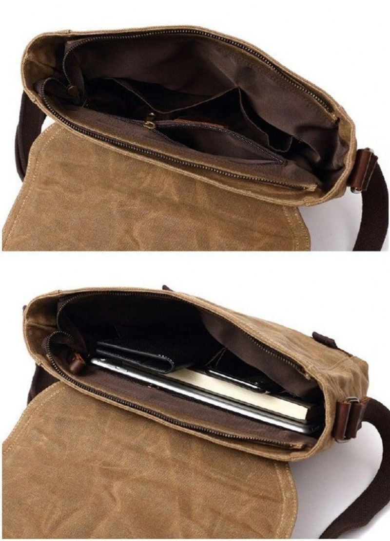 Bolsa Mensageiro Vintage Lona A Tiracolo Para Homem