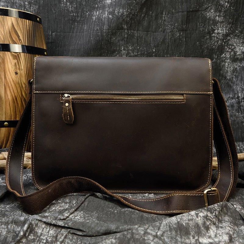 Bolsa Mensageiro Vintage Para Homem Em Couro Italiano